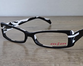 Alain Mikli M0701 Women's Black & White Acetate Eyeglasses Frames  - New Old Stock