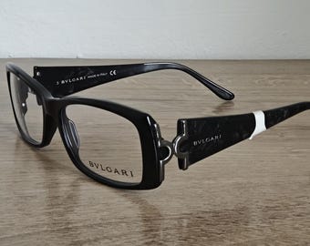 BVLGARI 472 Black Marble Full Rim Eyeglasses Frames Made in Italy - NOS