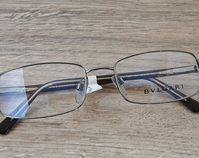 BVLGARI 150 103 Men's Gunmetal Eyeglasses Frames - Rectangular Full Rim 54-18 140 mm