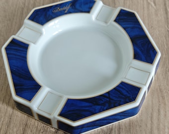 Davidoff Hutschenreuther Blue Porcelain Cigar Ashtray Made in Germany