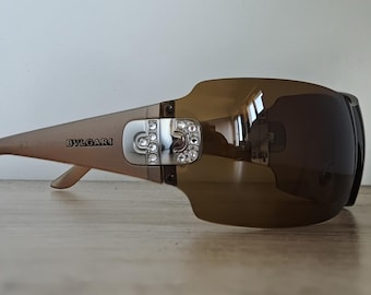 BVLGARI 6006-B Rimless Shield Mask Sunglasses Made in Italy - NOS