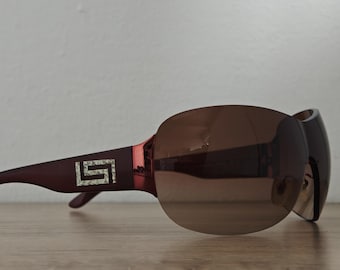 VERSACE Mod 2108 Rimless Shield Mask Sunglasses Made in Italy - New Old Stock