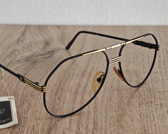 Vintage John Player Mod. 02 Men's Oversized Aviator Sunglasses Frames - Italy 1980's - NOS
