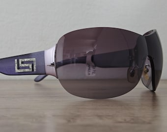 VERSACE Mod 2108 Rimless Shield Mask Sunglasses Made in Italy - New Old Stock