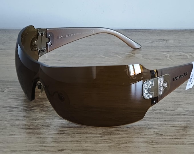 BVLGARI 6006-B Rimless Shield Mask Sunglasses Made in Italy - NOS