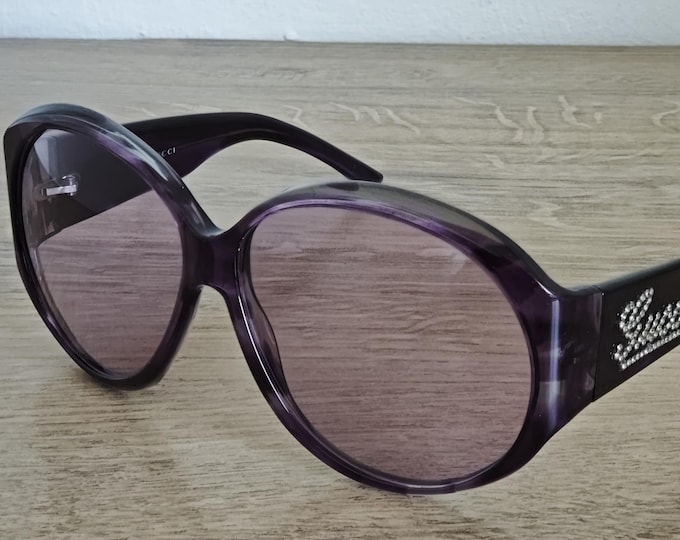 GUCCI GG 2927/S/STRASS Purple Oversized Sunglasses Made in Italy - c. 2000s