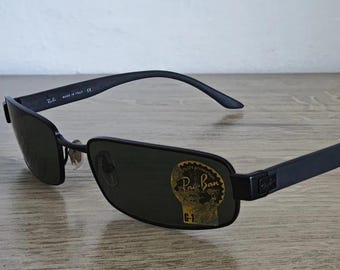 Gafas de sol Ray-Ban RB 3256 negras fabricadas en Italia, cristal G15, nuevas, de antiguo stock.