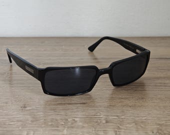BVLGARI 715 501/87 Black Rectangular Sunglasses Made in Italy - New Old Stock