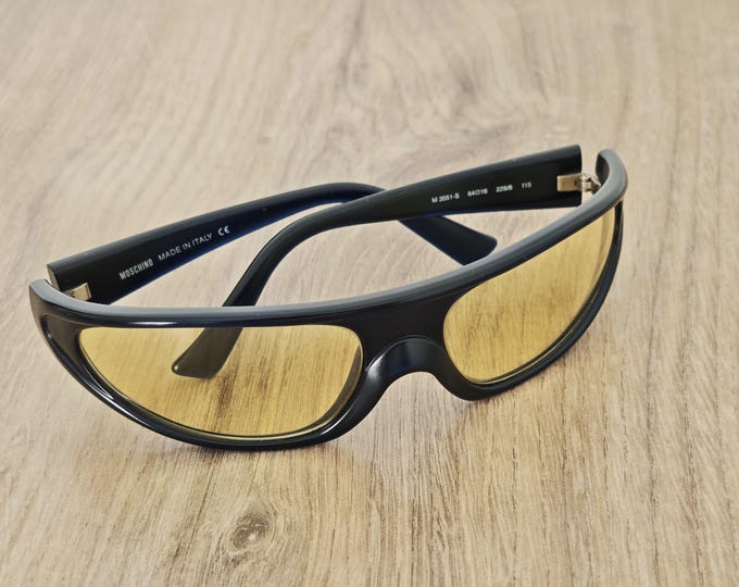Moschino M 3551-S Vintage Wrap Around Sunglasses - c. 1990's - 2000's Y2K