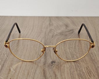 Salvatore Ferragamo 1551 Women's Gold Eyeglasses Frames Made in Italy