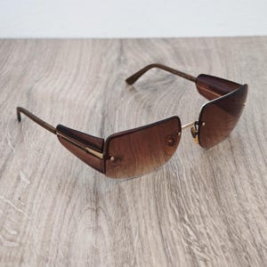 Giorgio Armani 1525 743 Gold Frame Brown Gradient Lens Semi Rimless Sunglasses Giorgio Armani 1552 743 Rimless Sunglasses main image 2