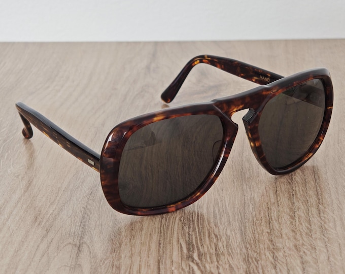 Vintage Tortoise Shell Acetate Sunglasses Hand Made in France 1970s