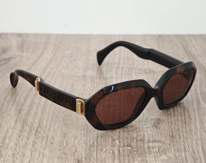 Vintage Karl Lagerfeld Sunglasses - Dark Brown Tortoise Shell - c. 1980s - 1990s