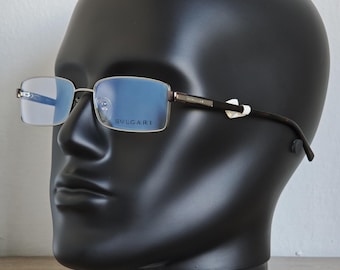 BVLGARI 1009 Men's Gunmetal Eyeglasses Frames - Rectangular Full Rim 55-17 140 mm