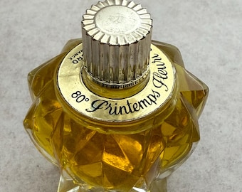 Vintage Lesourd Paris - France Printemps Fleuri Perfume Crystal Bottle France Rare