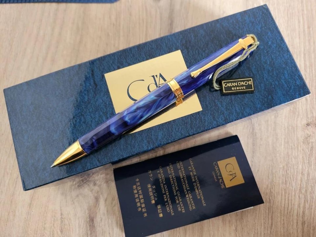 CARAN d'ACHE　 エクイノックス　万年筆　ブルーマーブル Caran D'ache Equinox Blue Marble Ballpoint Pen Made in Switzerland