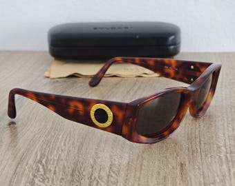 Bvlgari 805 520 Ladies Vintage Sunglasses - Tortoise Shell Acetate - Italy 1990s / 2000s