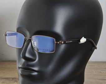 BVLGARI 187 137 Men's Metallic Brown Eyeglasses Frames - Rectangular Full Rim 54-18 140 mm