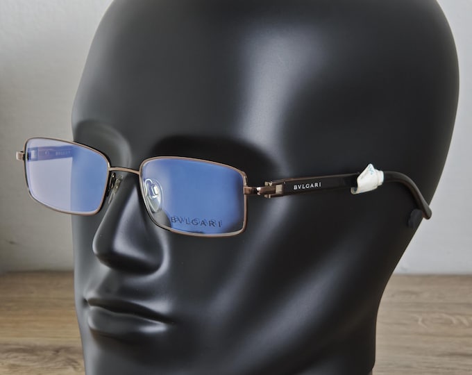 BVLGARI 187 137 Men's Metallic Brown Eyeglasses Frames - Rectangular Full Rim 54-18 140 mm
