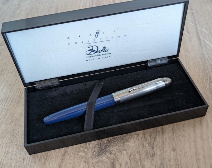 Vintage DELTA Silver 925 Graffiti Collection Rollerball Pen w/Box made in Italia