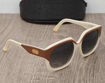 CELINE Paris Woemen's Oversized Sunglasses Hand Made in France - Vintage c. 1970's