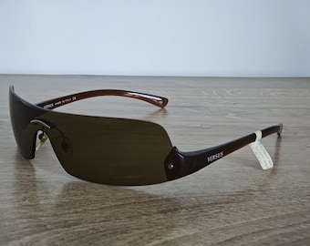 VERSUS Versace Mod. 6009 Rimless Shield Sunglasses Made in Italy - NOS - c. 1990s