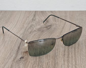 Giorgio Armani 1547 Vintage Rimless Sunglasses - Green Gradient Mirror - Italy c. 1990s - 2000s (Y2K)