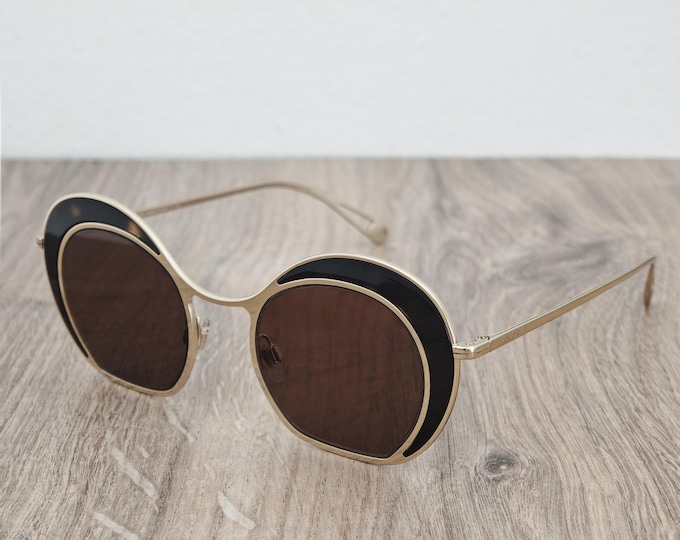 Giorgio Armani Women's Gold Tortoise Metal Sunglasses – AR6073 Made in Italy