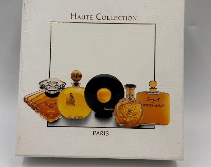 VINTAGE Haute Collection Mini Perfume Set - 6 Designer Fragrance Dupe Miniatures - 1993 Deadstock