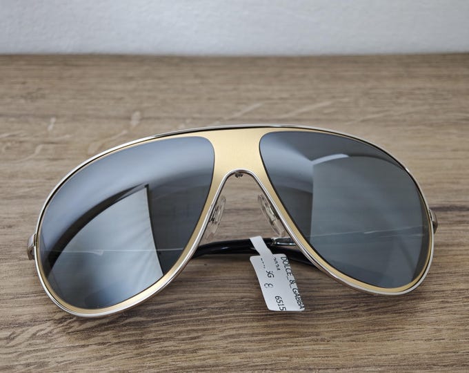 Dolce & Gabbana DG 2024 Gold+Silver Aviator Sunglasses - NOS - Discontinued