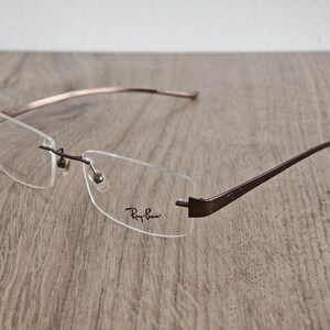 Ray-Ban RB8583 glasögonbågar utan bågar i titan – metallic brun – NOS bild 5