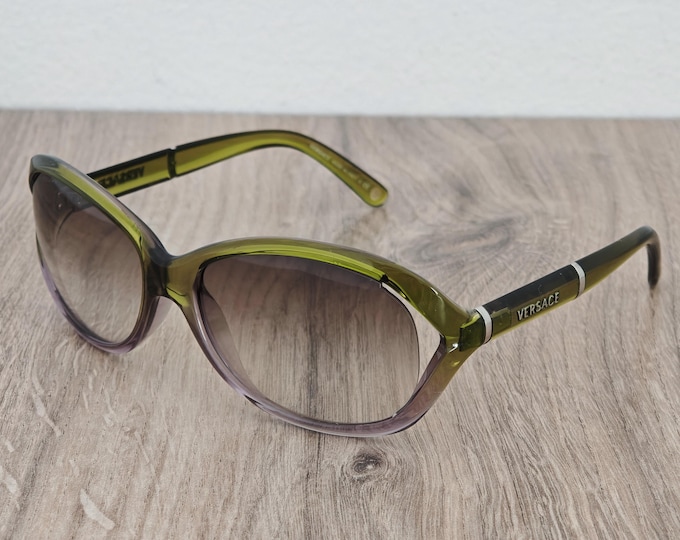 VERSACE Mod. 4186 Women's Green Gradient Sunglasses Made in Italy