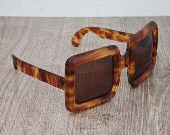 LANVIN Paris by Philippe Chevallier Square Oversized Sunglasses Made in France - RARE