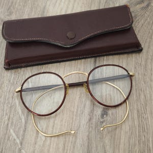 Monturas de gafas vintage H.Co (40) chapadas en oro y carey Panto