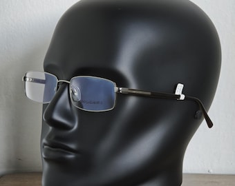 BVLGARI 150 103 Men's Gunmetal Eyeglasses Frames - Rectangular Full Rim 54-18 140 mm