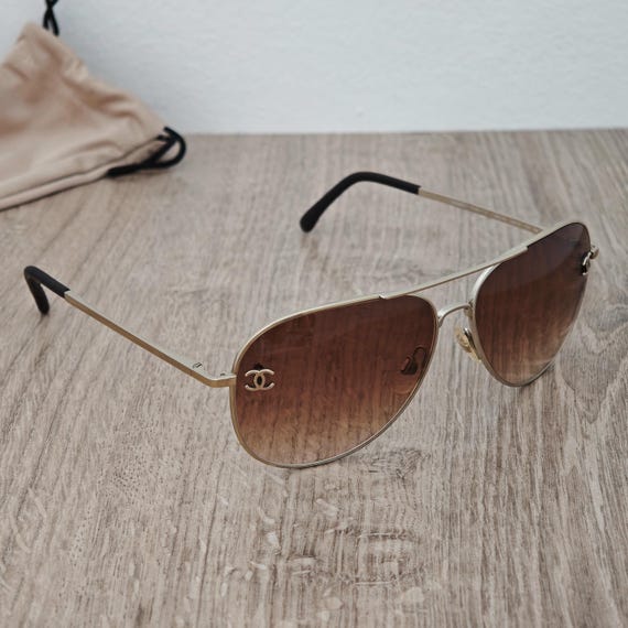 CHANEL Coco Mark 4189-T-Q Gold X Brown Gradient Aviator  display picture 1