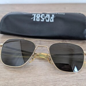 Vintage American Optical AO Command Pilot Sunglasses, Gold Plated