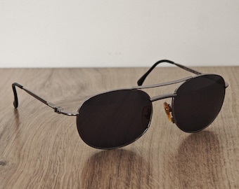KAYO K100 U.N.C.L.E. Men's Gunmetal Aviator Sunglasses Made in Italy