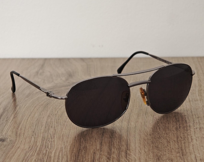 KAYO K100 U.N.C.L.E. Men's Gunmetal Aviator Sunglasses Made in Italy