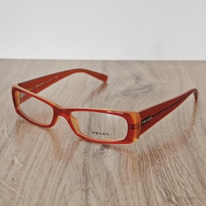 PRADA VPR 17L Women's Red Eyeglasses Frames - Full Rim Acetate -NOS