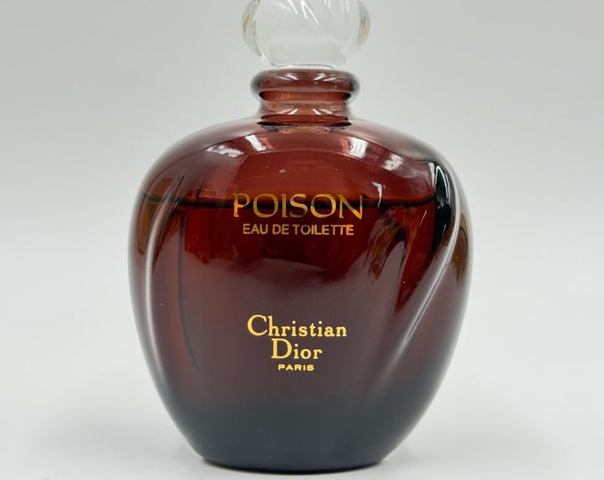 Vintage Christian Dior POISON Eau de Toilette 50ml / 1.7 oz Splash Bottle (Approx 45ml) - Rare Early Formulation, No Box
