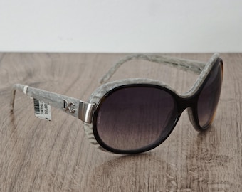 Dolce & Gabbana DG 4051 Women's Grey Marble Sunglasses - Y2K Italy - NOS