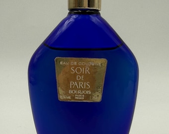 Vintage Bourjois Soir de Paris Eau de Cologne - 29ml Cobalt Blue Bottle