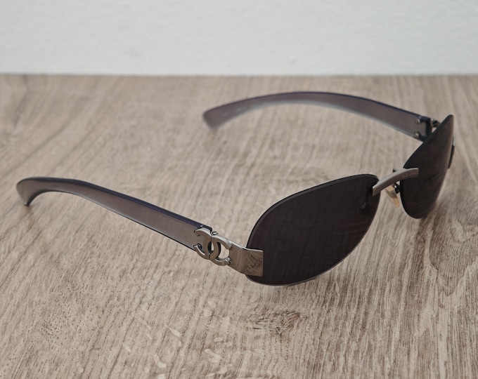 Vintage CHANEL 4037 Rimless CoCo Mark Sunglasses Made in Italy - c. 1990's - 2000's (Y2K)