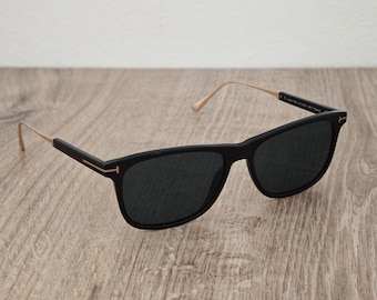 Tom Ford TF813 CALEB Sunglasses - Black Acetate x Titanium - Made in Japan