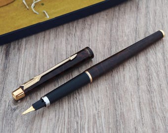 Parker 180 Fountain Pen - Brown (Thuya) Marble, Fine Nib