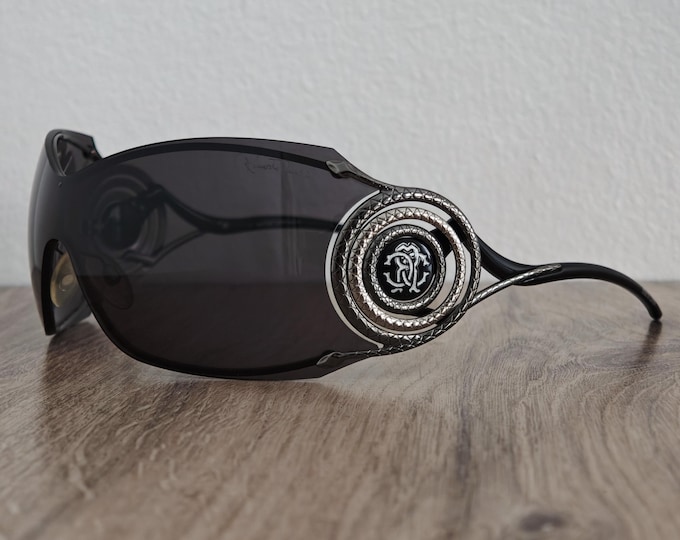 Roberto Cavalli Opale 463S Womens Oversized Shield Mask Sunglasses Made in Italy