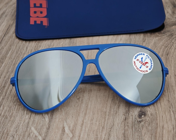 CEBE Vintage Mirrored Sunglasses Made in France - Mineral Glass Lenses - c. 1980's - 1990's