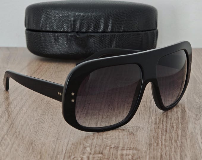 Cutler and Gross Black Oversized Sunglasses – Handmade Acetate Vintage Frame