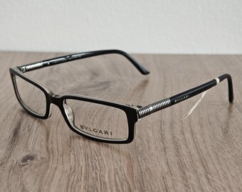 BVLGARI 3005 Eyeglasses Frames - Black Full Rim Acetate 52-16 135 made in Italy